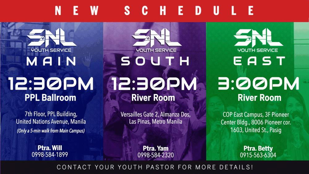 New SNL Schedule! COP Manila